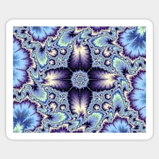 Purple and Blue Flower Fractal Sticker